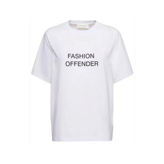 Victoria Beckham T-Shirts, female, White, Size: XS Slogan T-shirt