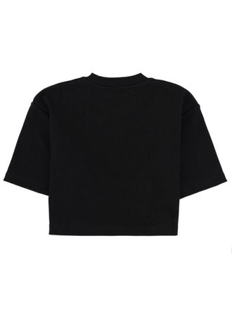 Off-white Cropped Logo T-Shirt - Black