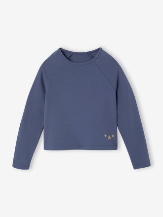 Vertbaudet M&auml;dchen Langarm-Funktionsshirt mittelblau