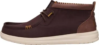 Hey Dude Mens Wally Mid Gripr Vintage Classic Moc Shoe In Mole Brown/brown