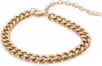 Pompeii3 Alize Necklace 18k Gold Plated 14 12mm Width Curb Chain with 4 Extender