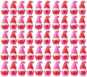 OEM Gnomos De Jard&iacute;n, 50 Piezas, Enano De Resina, D&iacute;a De San Valent&iacute;n, Gnomos De Jard&iacute;n, Ideal Para Aniversarios O El D&iacute;a De San Valent&iacute;n, Rojo, Rosa