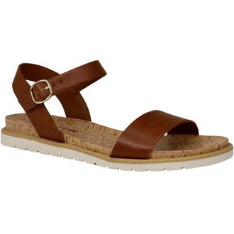 Sun + Stone Sun Stone Mattie Flat Sandals Cognac 10008608100 Womens