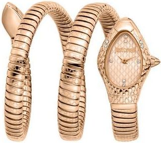 Just Cavalli Snake Wraparound Bracelet Watch, 20mm x 34.5mm in Rose Gold at Nordstrom Rack