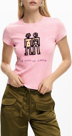 Desigual Graphic T-Shirt in Fuchsia at Nordstrom, Size X-Large