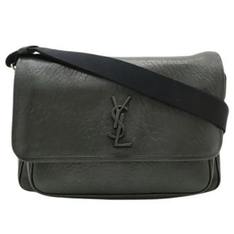 Saint Laurent Pre-owned Leren Schoudertas - Heren - Pre-owned - Zwart - Maat: ONE Size Leer