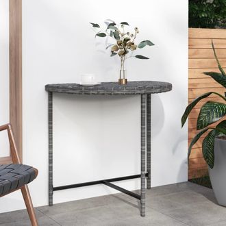 vidaXL Mesa De Jard&iacute;n 80x50x75 Cm Mimbre Pe Gris