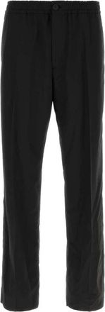 Ferragamo Nerbianat Slim-fit Broeken - Heren - Straight fit broeken - Zwart - M - Leer - Broeken