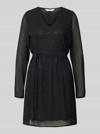 Only Minikleid mit Bindeg&uuml;rtel Modell STAR LIFE in Metallic Black, Gr&ouml;&szlig;e S