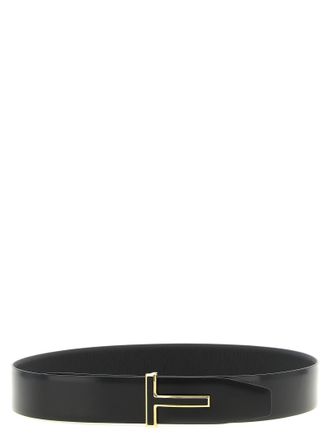 Tom Ford Mens Black Calfskin Regular Belt
