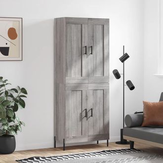 Berkfield Home Highboard Grey Sonoma 69.5x34x180 cm Engineered Wood