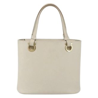 Ferragamo Pre-owned Handbags, female, White, Size: ONE SIZE Pre-owned Leather Handbag