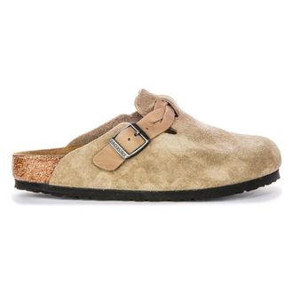 Birkenstock Gebreide Elegante Clog met Pin-gesp - Dames - Slip ons - Beige - 39 EU - Leer - Schoenen