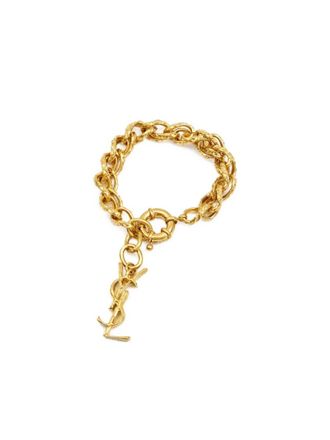 Saint Laurent Golden Logo Chain Bracelet