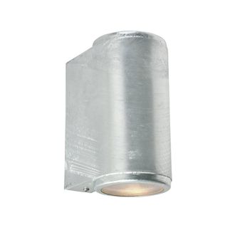 Netlighting Mandal Outdoor 2 Light Up Down Wall Light Galvanized IP44 GU10 in Grey