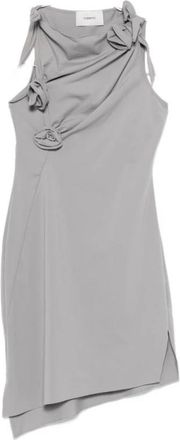 Coperni Asymmetric Bow Cutout Dress - Dames - Feestkleedjes - Grijs - M - Kleedjes