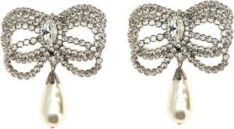Alessandra Rich Silver Bow earrings
