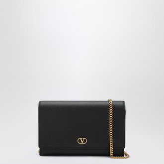 Valentino Garavani VLogo Signature grained calfskin clutch in black