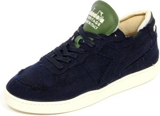 Diadora Heritage Basket Row Cut Fabric Sneakers - Heren - Sneakers - Blauw - 44 1/2 EU - Schoenen