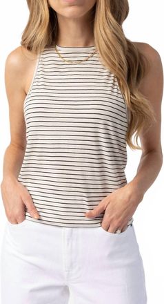 Frame Denim Le High Racer Striped Tank In Blanc Multi