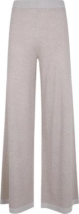 D.exterior Wijde Gebreide Broek - Dames - Wijde Broeken - Grijs - M - Broeken