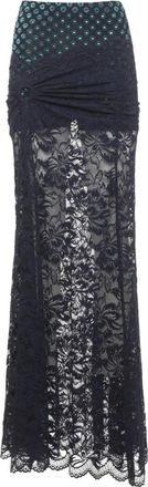 Paco Rabanne Lace Midi Skirt - Dames - Maxi Rokken - Blauw - S - Rokken