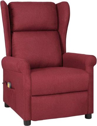 vidaXL Sill&oacute;n De Masaje De Tela Rojo Tinto Vidaxl