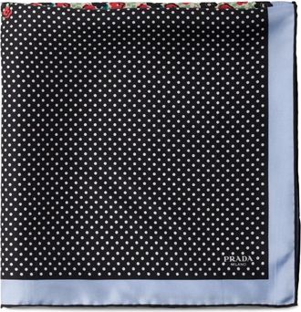 Prada Foulard in seta con stampa - Rosso