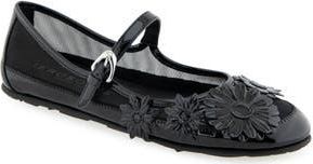 Aerosoles Petal Mary Jane Mesh Flat in Black Mesh Fabric at Nordstrom Rack, Size 6.5