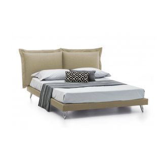 Talamo Italia Talamo Italia Cama Matrimonial Ludovica, Cama Fija En Tela Con Pies, 100% Made In Italy, Adecuado Para Colch&oacute;n 160x190 Cm, Beige, Con Embalaje Reforza