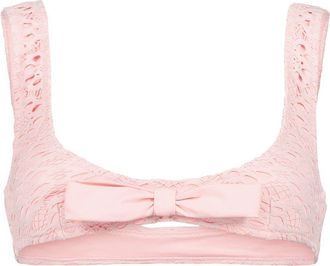Giambattista Valli bow-detai lace bikini - women - Polyamide/Elastane - 38 - Pink