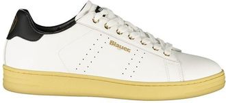 Blauer Witte Polyurethaan Heren Sneaker