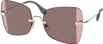 Miu Miu MU50WS ZVN01Q Womens Sunglasses Gold Size 59