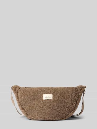 Studio Noos Crossbody Bag aus Teddyfell mit Logo-Detail in Dunkelbraun, Gr&ouml;&szlig;e 1