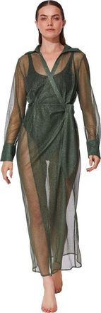 Gottex Pretty Women Mesh Wrap Dress Cover-Up in Green at Nordstrom, Size X-Large