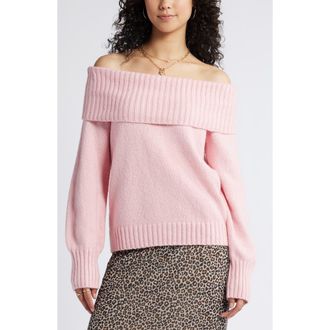 BP. Off the Shoulder Sweater in Pink Coral at Nordstrom, Size Small