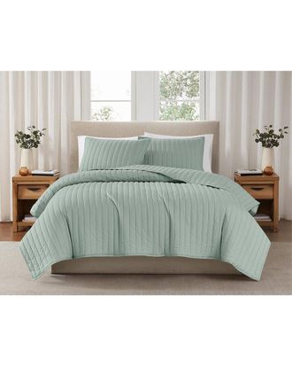 Brooklyn Loom Solid Cotton Percale Quilt Set