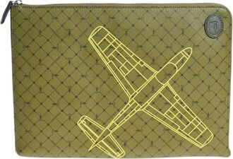 Trussardi Elegante Moderne Pochette - Heren - Clutches - Groen - ONE Size - Tassen