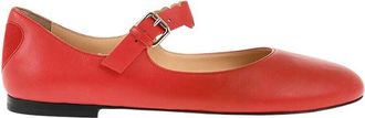 Mach & Mach Red Leather Ballet Flats