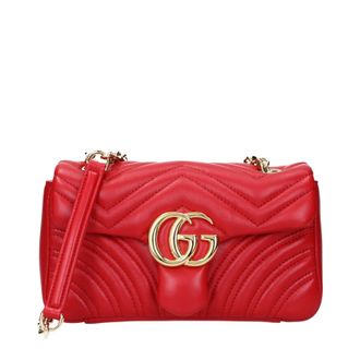 Gucci Borse a tracolla Gucci Marmont Donna Pelle Rosso/Rosso brillante