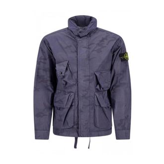 Stone Island Light Jackets, male, Blue, Size: M Field Jacket
