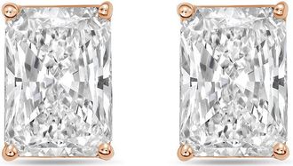 Diana M. Jewels 14Kt Rose Gold 4.00 cts Lab Grown Radiant Cut Diamond Studs