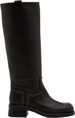 8 by YOOX GRAIN LEATHER HIGH BOOTS