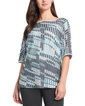 Ming Wang Sheer Burnout Jacquard Knit Tunic