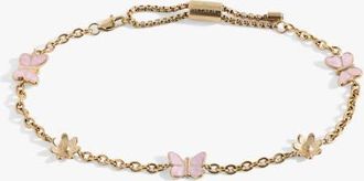 Alex and Ani Butterfly and Flower Anklet in Gold at Nordstrom