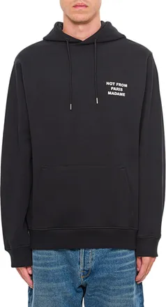 Dr&ocirc;le de Monsieur Cotton Hoodie with Adjustable Drawstring and Embroidered Logo