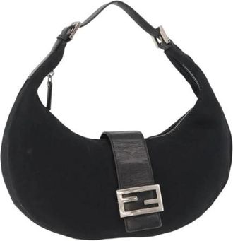Fendi Pre-owned Vintage Leren Schoudertas - Dames - Vintage Schoudertas - Zwart - ONE Size - Leer - Vintage