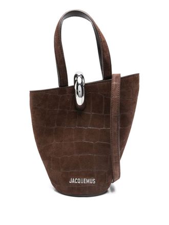 Jacquemus Jacquemus Womens Crocodile-Effect Ring-Detail Tote Bag