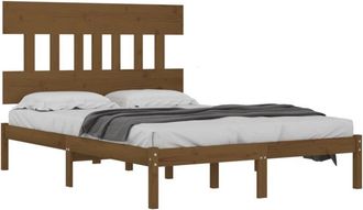 vidaXL Bed Frame without Mattress Honey Brown 200x200 cm Solid Wood Vidaxl