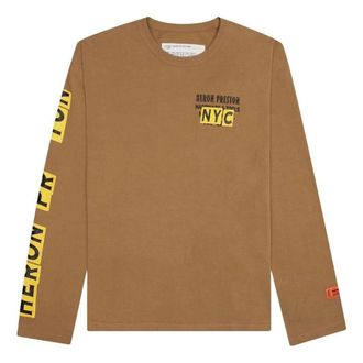 Heron Preston Hardware And Tools Long-Sleeve T-shirt Tobacco Brown Yellow HMAB028F22JER0036419